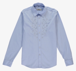 Garmisch Embroidered Shirt In Pale Blue - Button