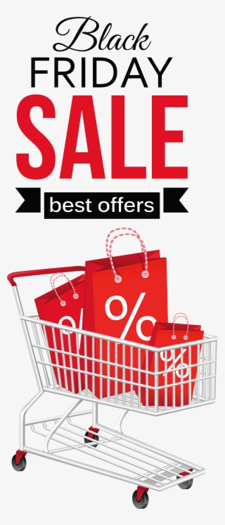 Black Friday Sale With Shopping Cart Clipart Png Picture - Transparent Black Friday Png