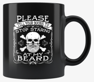 Funny Beard Black Ceramic Coffee Mug Quotes Cup Sayings - There's Too Much Blood In My Caffeine System