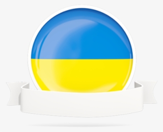 Flag With Empty Ribbon Ilration Of Ukraine - Sphere