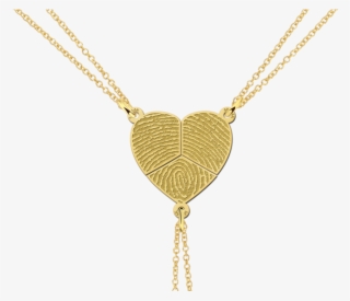 Golden Three-piece Jewelry Pendant Heart With Fingerprint - Locket