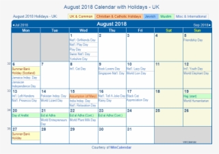 August 2018 Calendar With Uk Holidays To Print - Holiday March 2019 Calendar