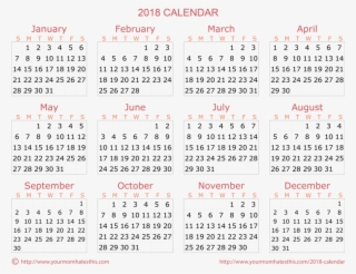 Calendar 2018 Transparent Png - Number