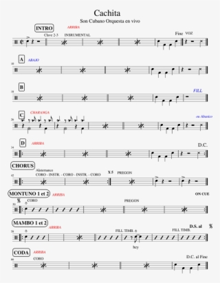 Cachita Sheet Music For Percussion Download Free In - Sheet Music
