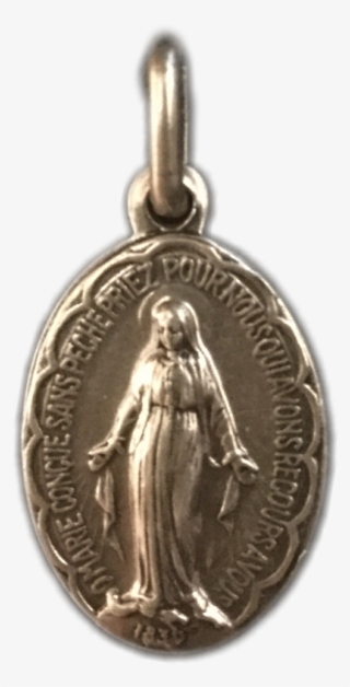 Miraculous Medal, Antique Silver - Medalla Angel De La Guarda
