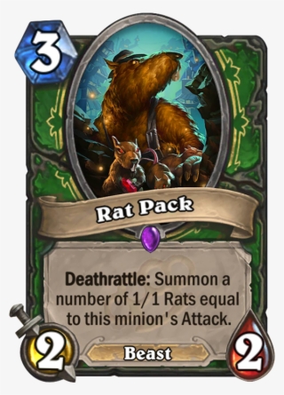 Rat Pack Is A 3 Mana Cost Epic Hunter Minion Beast - Hearthstone Druid Cards