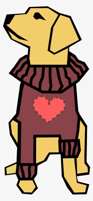 Dog In Valentine's Day Shirt - All Straight Line Drawings