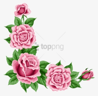 Free Png Roses Corner Border Png Image With Transparent - Flower Border Pink Png