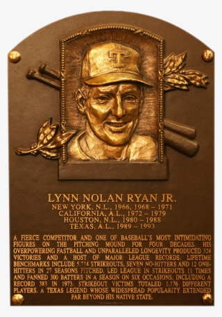 Nolan Ryan Hall Of Fame Plaque