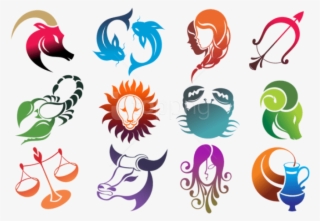 Colourful Zodiac Signs Set Large Png - Horoscope Png