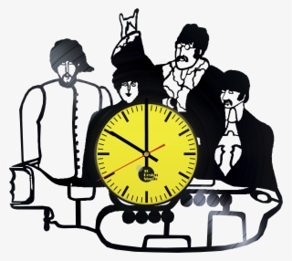 The Beatles Handmade Vinyl Record Wall Clock Fan Gift - Beatles Yellow Submarine