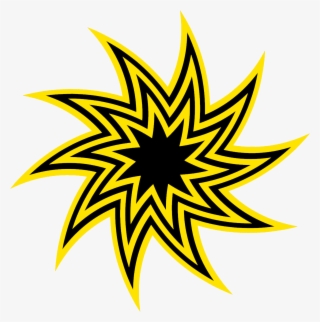 Black And Yellow Swirling Star Clipart - Swirled Star Clip Art