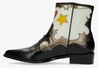 Ankle Boots Marlin 12 Black Gold White Patch Redheart - Cowboy Boot