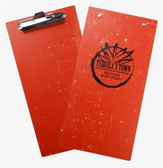 Orange Distressed Clipboard Menu - Bag