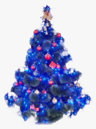 Christmas Tree Blue With Blue Lights