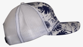 Navy Island Print W/white Mesh Back Rip A Lip Cap - Baseball Cap