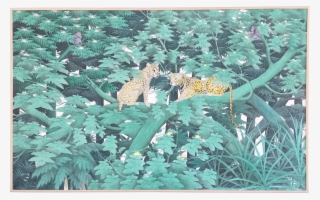 Balinese Painting Of Leopards In A Green - Still Life