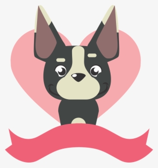 Boston Terrier Clipart Fancy - Dog Love Vector Png