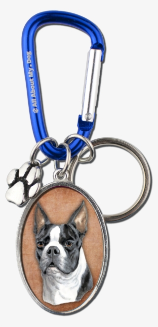 Boston Terrier Cameo Carabiner Keychain - Keychain