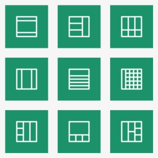 Layouts Outline Icon In Style Flat Square White On - Retro Science Font