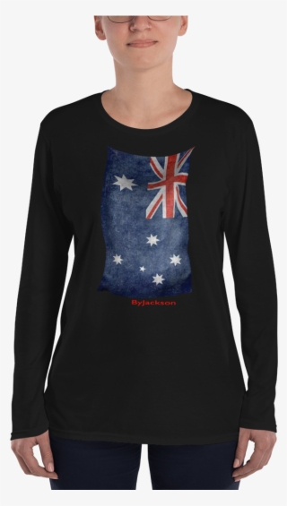 Australian Flag Ladies' Long Sleeve T-shirt Byjackson - Long-sleeved T-shirt