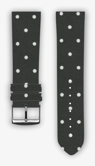 100% Cotton Watchband With Calf Leather Back - Polka Dot