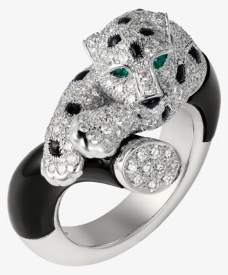 Panthère De Cartier Ring White Gold, Emeralds, Onyx, - Cartier Biżuteria Pantera