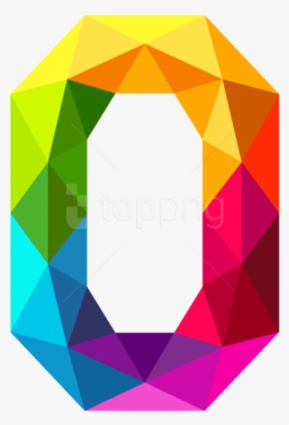 Free Png Download Colourful Triangles Number Zero Clipart - Colourful Triangles Number Png