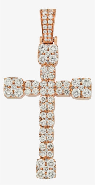 Box Diamond Cross Pendant - Princess Cut Diamond Cross