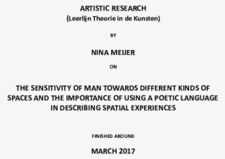 On Sensitivity Of Man And Spatial Experiences - Document