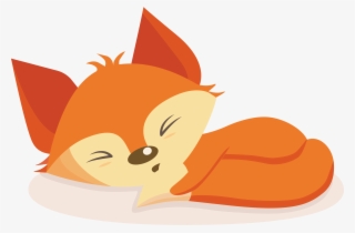 Big Image - Cartoon Sleeping Fox Png