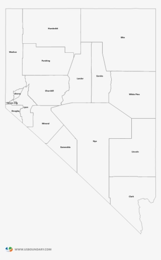 Nevada Counties Outline Map - Printable Nevada County Map