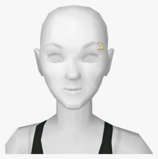 Avatar Gold Left Eyebrow Ring With Bead - Female Ninja Mask