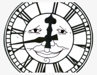 Drawn Clock Alice In Wonderland - Leaf Tribal Green
