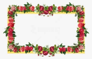 Free Png Flowers Borders S Png - Rose Flowers Border Design