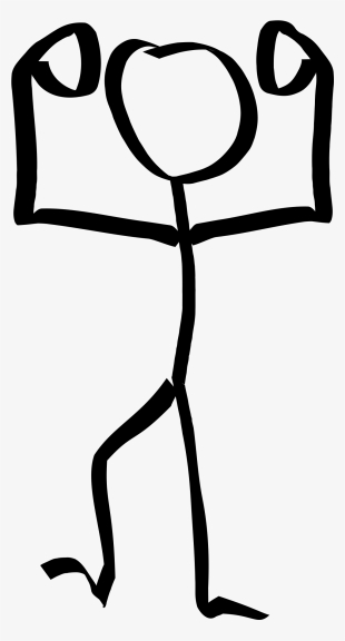 Clipart Of Flex, Bicep And Bicep Flex - Stick Man Png