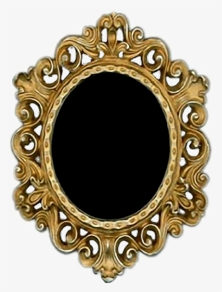 #templates #mirror #overlay #golden #frame #overlays#freetoedit - Golden Mirror Frame Png