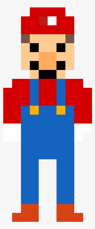 Super Mario Front Pixel Art - Cartoon
