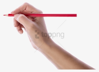 Free Png Handwriting Png Png Image With Transparent - Hand With Red Pencil
