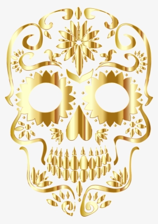 Sugar Skull Bones Calavera - Gold Sugar Skull