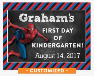 Spiderman First Day Of School Sign - Poster