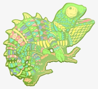 Emerald Chameleon Pin - Cartoon