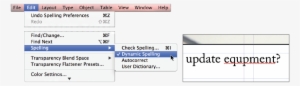 Accessing Dynamic Spelling Through The Edit Menu - Auto Spell Check For Illustrator Cc