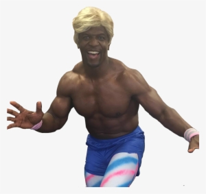 Personterry Crews With A Blonde Wig, Tights, And Smiling - Terry Cruse