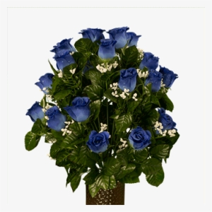 Blue Roses With Babys Breath - Baby's-breath
