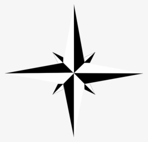 Compass Rose Black And White Vector