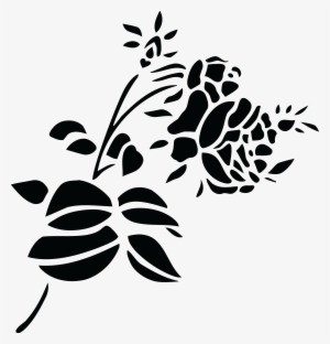 Free Of A And White Stem Roses - Rose Flower Png Black And White Png