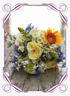 Rustic Meadow Style Silk Artificial Bridal Bouquet - Bouquet