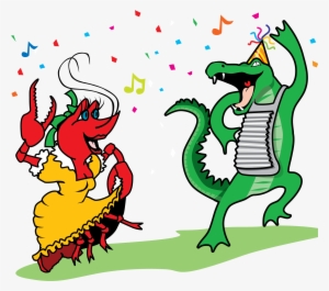 crawfish and alligator dancing vector clip art - mardi gras crawfish clipart