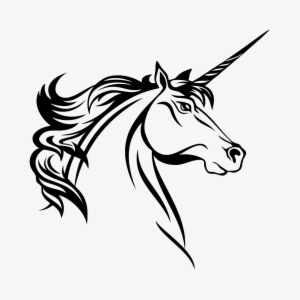 Unicorn Head Decal Style - Horse Head Drawing Unicorn